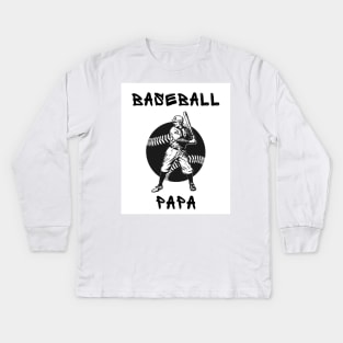 Baseball papa Kids Long Sleeve T-Shirt